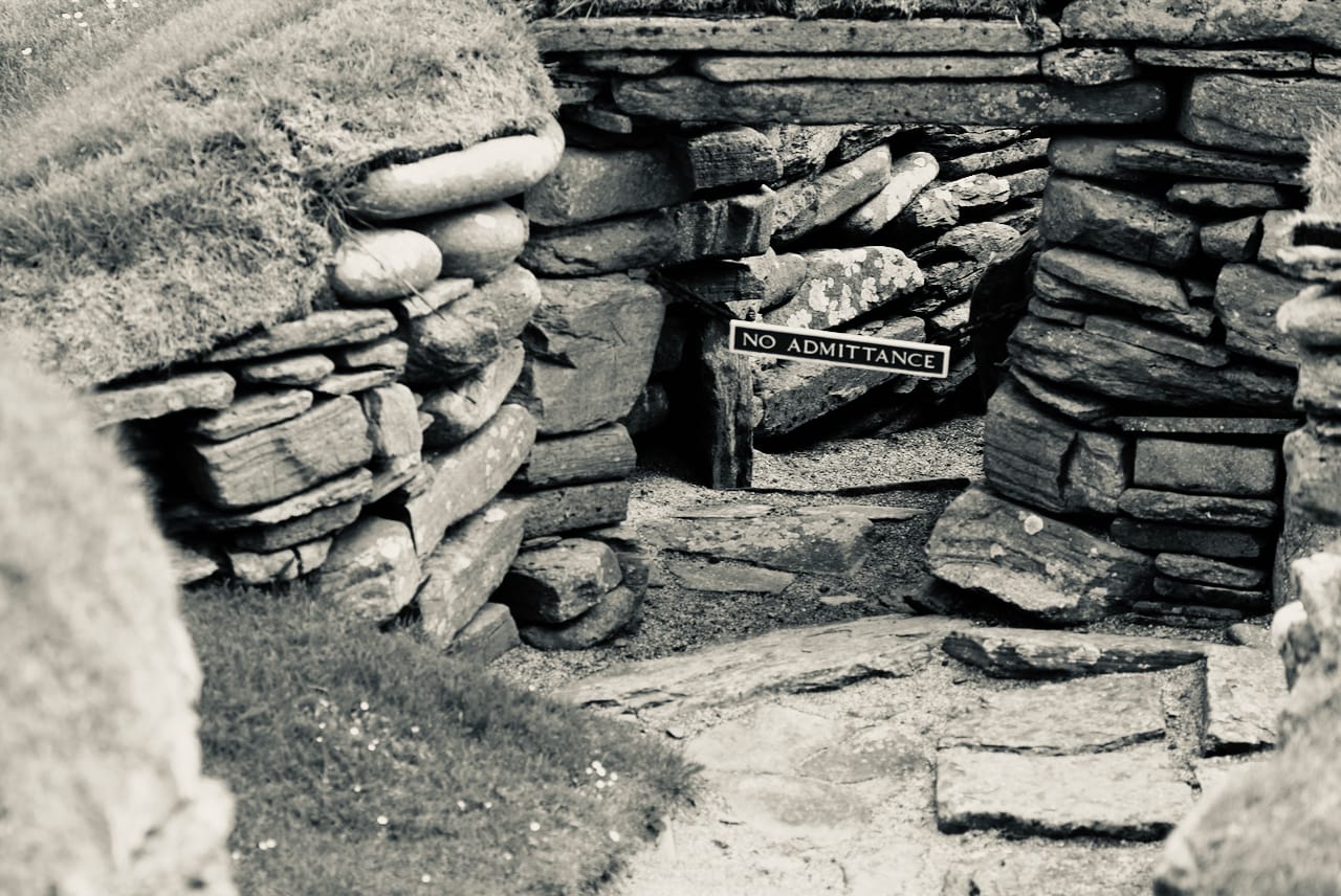 no admittance sign, Skara Brae