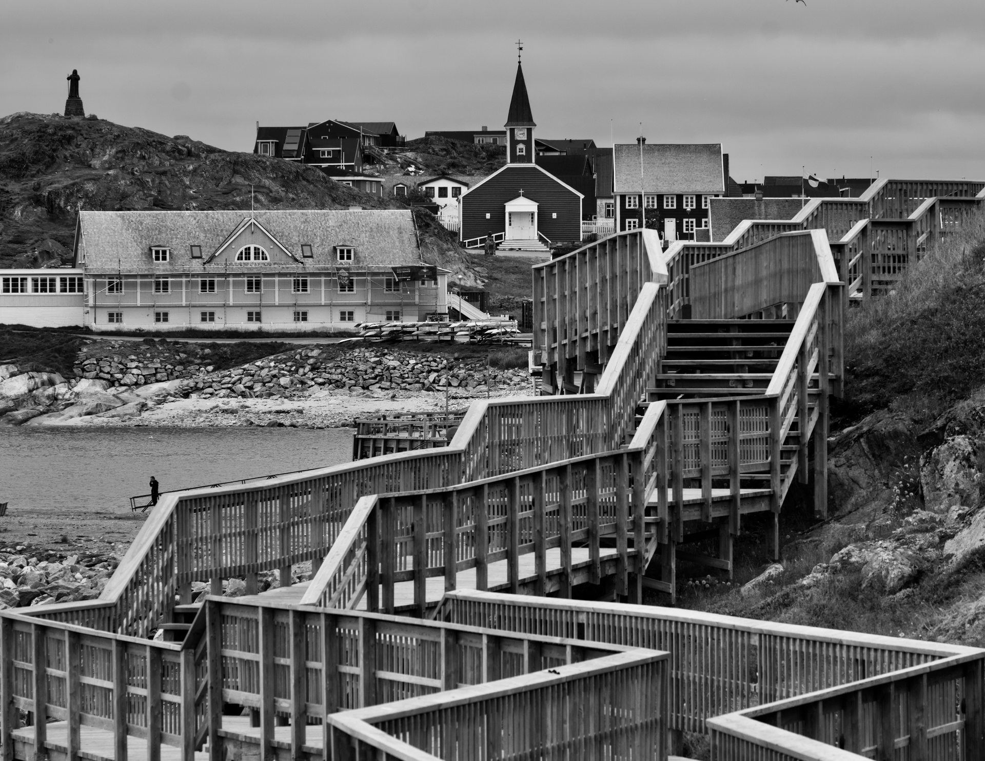 Boardwalk stair in Nuuk, Greenland